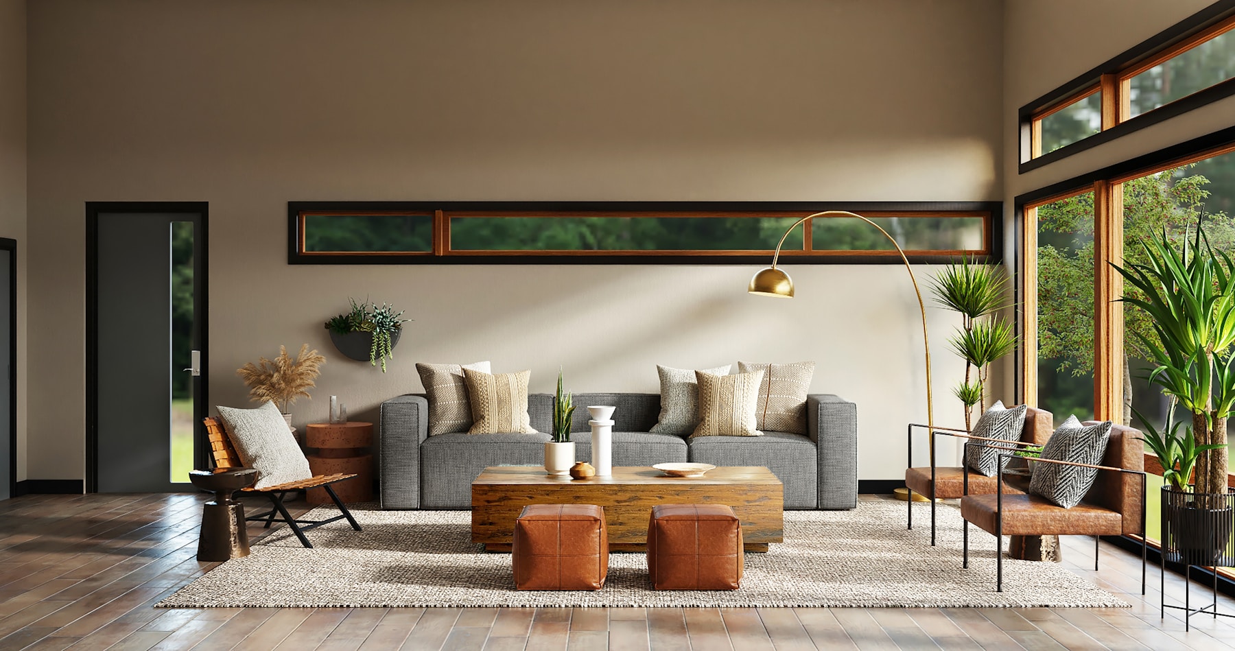 Mimari mermer detayli villa ic mekani